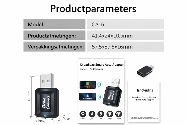 2-in-1 Car Dongle | Draadloos CarPlay & Android Auto