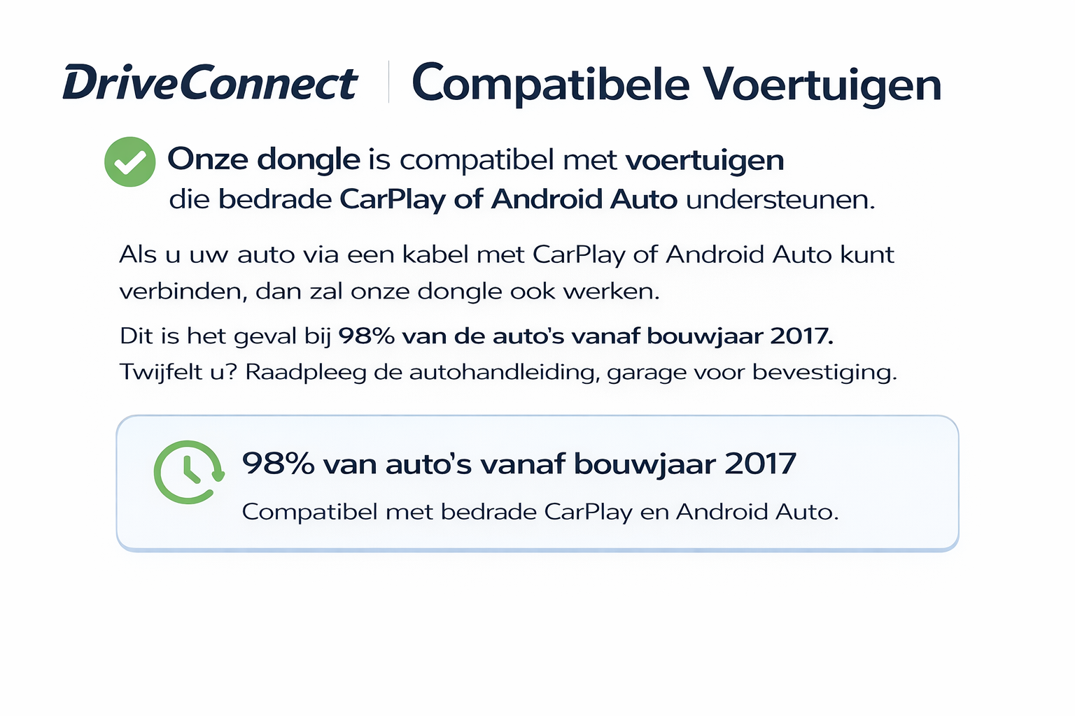 Mini 2-in-1 Car Dongle | Draadloos CarPlay & Android Auto